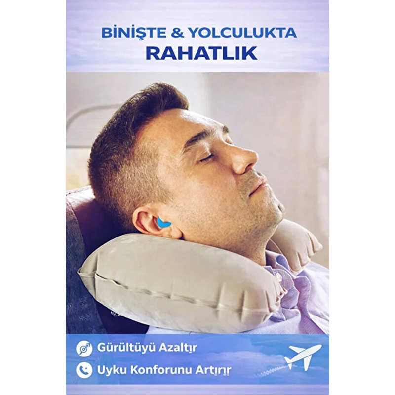 Silikon Kulak Tıkacı - 6'lı Özel Kutulu - Su Geçirmez ve Gürültü Önleyici  - 4